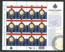 2008 - SAN MARINO - LOTTO/32791- CENTENARIO SQUADRA DELL'INTER - MINIFOGLIO NUOVO - 2008 - SAN MARINO - LOTTO/32791- CENTENARIO SQUADRA DELL'INTER - MINIFOGLIO NUOVO -