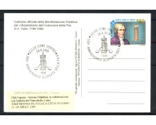 1999 - ITALIA - LOTTO/41729A - 200° ANNIVERSARIO SCOPERTA DELLA PILA - CARTOLINA