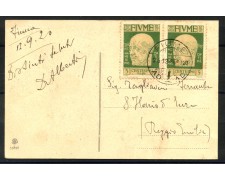 1920 - FIUME - LOTTO/39770 -  5c. G.D'ANNUNZIO SU CARTOLINA PER REGGIO EMILIA