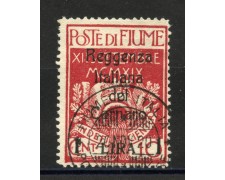 1920 - FIUME - LOTTO/39773 - 1 LIRA SU  10 cent.  CARMINIO POSTA MILITARE - USATO