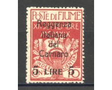 1920 - FIUME - LOTTO/39774 - 5 LIRE SU 10 cent. CARMINIO POSTA MILITARE - NUOVO