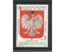 1991 - SOVRANO MILITARE DI MALTA - LOTTO/39294 - POSTA AEREA CON POLONIA - NUOVO
