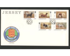 1988 - JERSEY - LOTTO/41757 - CANI DI RAZZA 5v. - BUSTA FDC