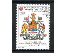 1993 - SOVRANO MILITARE DI MALTA - LOTTO/39296 - POSTA AEREA CON IL CANADA - NUOVO