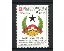 1989 - SOVRANO MILITARE DI MALTA - LOTTO/39299 - POSTA AEREA GUINEA BISSAU - NUOVO