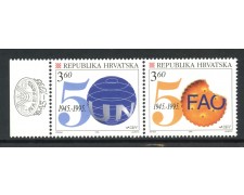 1995 - CROAZIA - CINQUANTENARIO FAO 2v. - NUOVI - LOTTO/32666