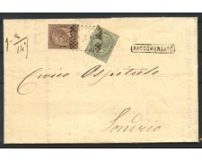 1870 - REGNO - LOTTO/40295 - 5 cent. e 30 cent. SU BUSTA RACCOMANDATA DA SONDRIO 1870 - REGNO - LOTTO/40295 - 5 cent. e 30 cent. SU BUSTA RACCOMANDATA DA SONDRIO