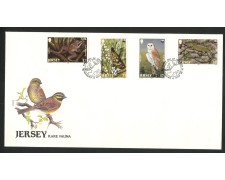 1989 - JERSEY - LOTTO/41775 - FAUNA RARA 4v. - BUSTA FDC