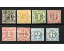 1865/66 - GERMANIA ANTICHI STATI - LOTTO/42874 - INSIEME DI 8 VALORI LINGUELLATI