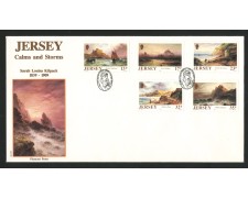 1989 - JERSEY - LOTTO/41779 - ARTISTI  5v. - BUSTA FDC