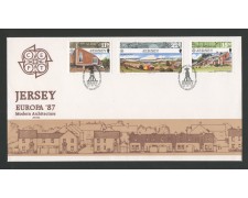 1987 - JERSEY - LOTTO/41791 - EUROPA 3v. - BUSTA FDC