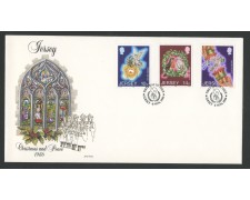 1986 - JERSEY - LOTTO/41797 - NATALE LA PACE  3v. - BUSTA FDC