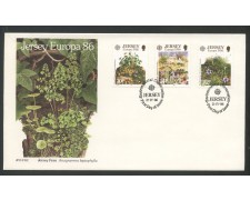 1986 - JERSEY - LOTTO/41798 - EUROPA 3v. - BUSTA FDC