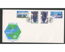 1988 - JERSEY - LOTTO/41800 - EUROPA 4v. - BUSTA FDC