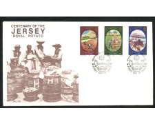1980 - JERSEY - LOTTO/41802 - CENTENARIO DELLA PATATA 3v. - BUSTA FDC