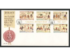 1987 - JERSEY - LOTTO/41510 - PATRIMONIO VICHINGO 6v. - BUSTA FDC