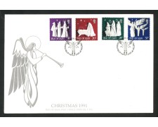 1991 - ISOLA DI MAN - LOTTO/41811 - NATALE 4v. - BUSTA FDC 1991 - ISOLA DI MAN - LOTTO/41811 - NATALE 4v. - BUSTA FDC