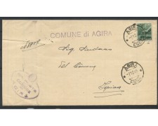 1945 - LUOGOTENENZA - LOTTO/40320 - 1 Lira DEMOCRATICA ISOLATO SU BUSTA DA AGIRA 1945 - LUOGOTENENZA - LOTTO/40320 - 1 Lira DEMOCRATICA ISOLATO SU BUSTA DA AGIRA