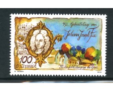 2010 - AUSTRIA - JOHANN JOSEPH FUX - NUOVO - LOTTO/33534