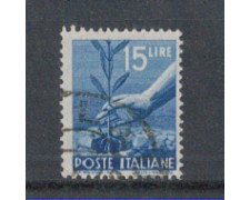 1945 - LOTTO/6001U - REPUBBLICA - 15 LIRE DEMOCRATICA USATO