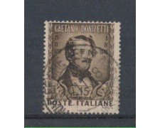 1948 - LOTTO/6067U - REPUBBLICA - 15 LIRE GAETANO DONIZETTI USAT
