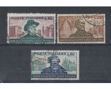 1951 - LOTTO/6162UA - REPUBBLICA - GIUSEPPE VERDI 3v. USATI