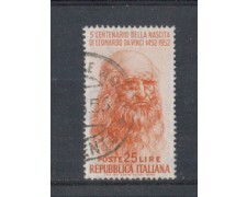 1952 - LOTTO/6175U - REPUBBLICA - 25 LIRE LEONARDO USATO