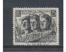1952 - LOTTO/6191U - REPUBBLICA - 25 L. FORZE ARMATE USATO