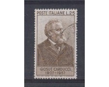 1957 - LOTTO/6320U - REPUBBLICA - GIOSUE CARDUCCI USATO 1957 - LOTTO/6320U - REPUBBLICA - GIOSUE CARDUCCI USATO