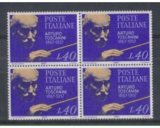 1967 - LOTTO/6461Q - REPUBBLICA - ARTURO TOSCANINI QUARTINA