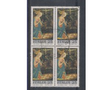 1970 - LOTTO/6537UQ - REPUBBLICA - 25 L. NATALE QUARTINA USATA