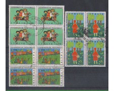 1975 - LOTTO/6638UQ - REPUBBLICA - G. FRANCOBOLLO QUARTINE/USATE