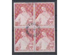 1976 - LOTTO/6648UQ - REPUBBLICA - TIZIANO - QUARTINA USATA 1976 - LOTTO/6648UQ - REPUBBLICA - TIZIANO - QUARTINA USATA