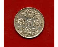 AH1353 (1934) - TUNISIA - 5 FRANCHI ARGENTO - LOTTO/M31189