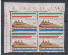 1965 - LOTTO/7900Q - SAN MARINO - VISITA SARAGAT - QUARTINA