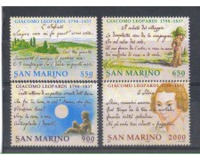 1998 - LOTTO/8190 - SAN MARINO - GIACOMO LEOPARDI 4v. - NUOVI 1998 - LOTTO/8190 - SAN MARINO - GIACOMO LEOPARDI 4v. - NUOVI