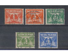 1924 - LOTTO/8643U - OLANDA - CIFRA 5v. USATI