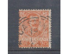 1901 - LOTTO/REG72U - REGNO - 20c. ARANCIO FLOREALE - USATO