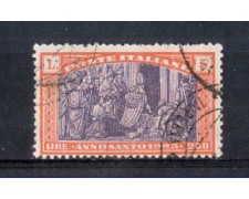 1924 - LOTTO/REG174U - REGNO - 5L.+2,50L. ANNO SANTO - USATO 1924 - LOTTO/REG174U - REGNO - 5L.+2,50L. ANNO SANTO - USATO