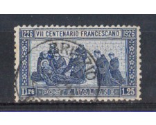 1926 - LOTTO/REG199U - REGNO - 1,25 LIRE S.FRANCESCO - USATO 1926 - LOTTO/REG199U - REGNO - 1,25 LIRE S.FRANCESCO - USATO