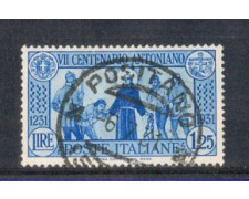 1931 - LOTTO/REG297U - REGNO - 1,25 L. S. ANTONIO - USATO