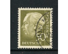 1957 - GERMANIA FEDERALE - 50p. OLIVA  HEUSS - USATO - LOTTO/30802U