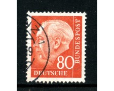 1957 - GERMANIA FEDERALE - 80p. ROSSO ARANCIO HEUSS - USATO - LOTTO/30805u