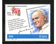 1998 - REPUBBLICA - GIORNATA DELLA FILATELIA PAPA G.PAOLO II° - NUOVO - LOTTO/7208 1998 - REPUBBLICA - GIORNATA DELLA FILATELIA PAPA G.PAOLO II° - NUOVO - LOTTO/7208