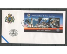 1998 - SAN MARINO - LOTTO/31793 - LA BANDIERA NELLO SPAZIO. FOGLIETTO - BUSTA FDC - 1998 - SAN MARINO - LOTTO/31793 - LA BANDIERA NELLO SPAZIO. FOGLIETTO - BUSTA FDC -