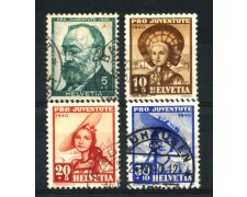 1940 - SVIZZERA - PRO JUVENTUTE 4v. - USATI - LOTTO/22274 1940 - SVIZZERA - PRO JUVENTUTE 4v. - USATI - LOTTO/22274