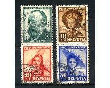 1940 - SVIZZERA - PRO JUVENTUTE 4v. - USATI - LOTTO/15247 1940 - SVIZZERA - PRO JUVENTUTE 4v. - USATI - LOTTO/15247
