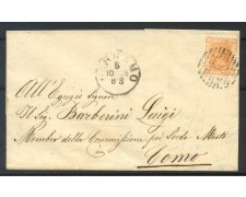 1878 - REGNO - 20 cent. OCRA ARANCIO SU BUSTA DA BERGAMO A COMO - LOTTO/31830 1878 - REGNO - 20 cent. OCRA ARANCIO SU BUSTA DA BERGAMO A COMO - LOTTO/31830