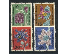1963 - GERMANIA FEDERALE - ESPOSIZIONE FLORA  E FILATELIA 4v. - USATI - LOTTO/30874U