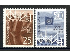 1964 - JUGOSLAVIA - TERREMOTO DI SKOPJE 2 v. - NUOVI - LOTTO/33855